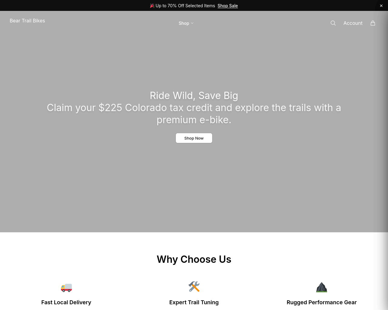Screenshot von beartrailhq.shop