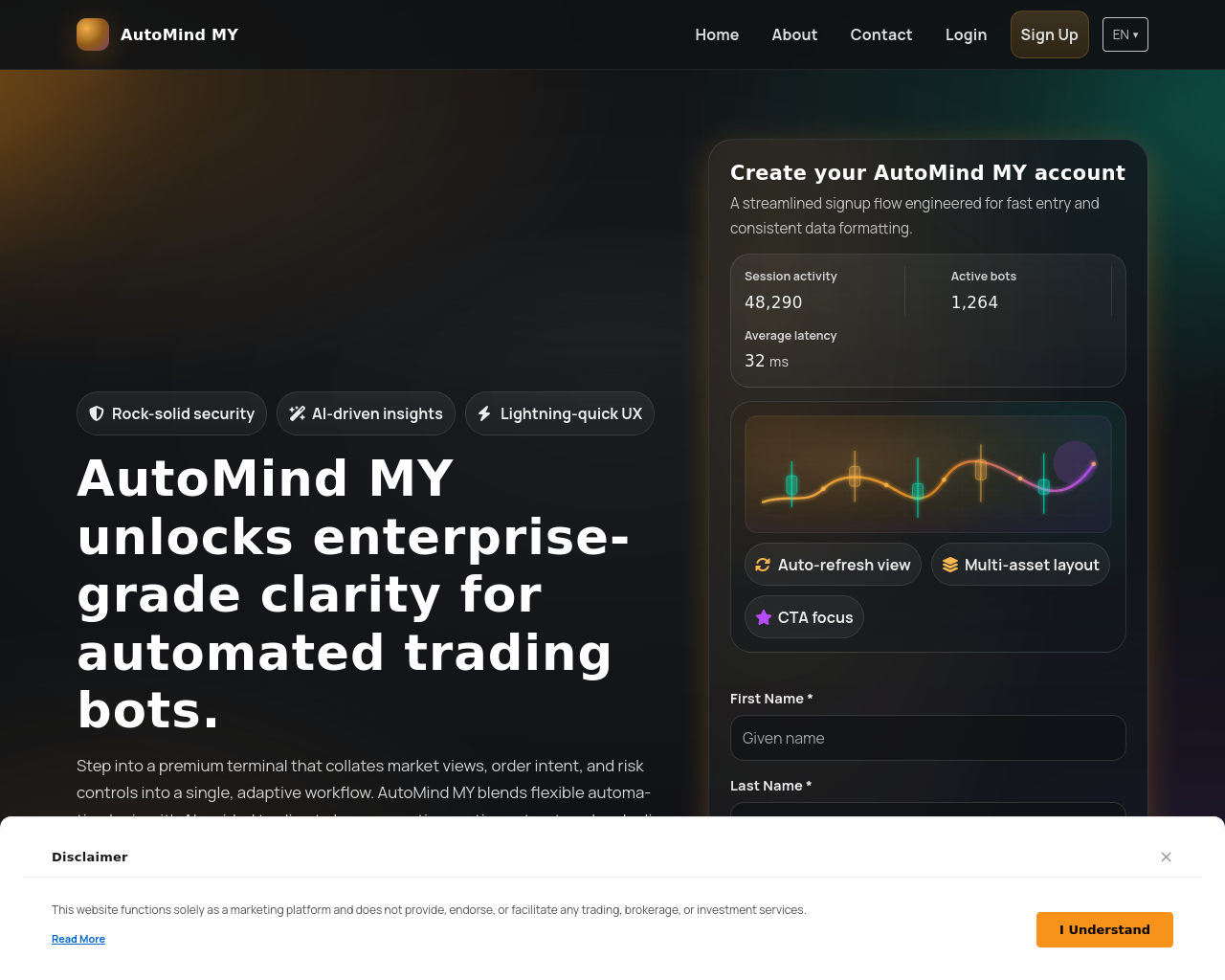 Screenshot of automindmy.digital