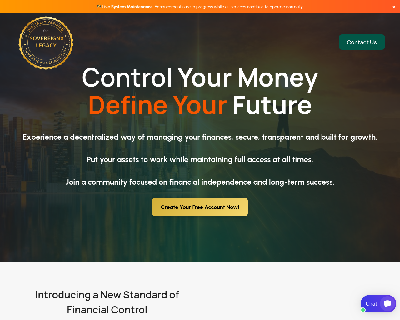 Screenshot of sovereignchainnetwork.com