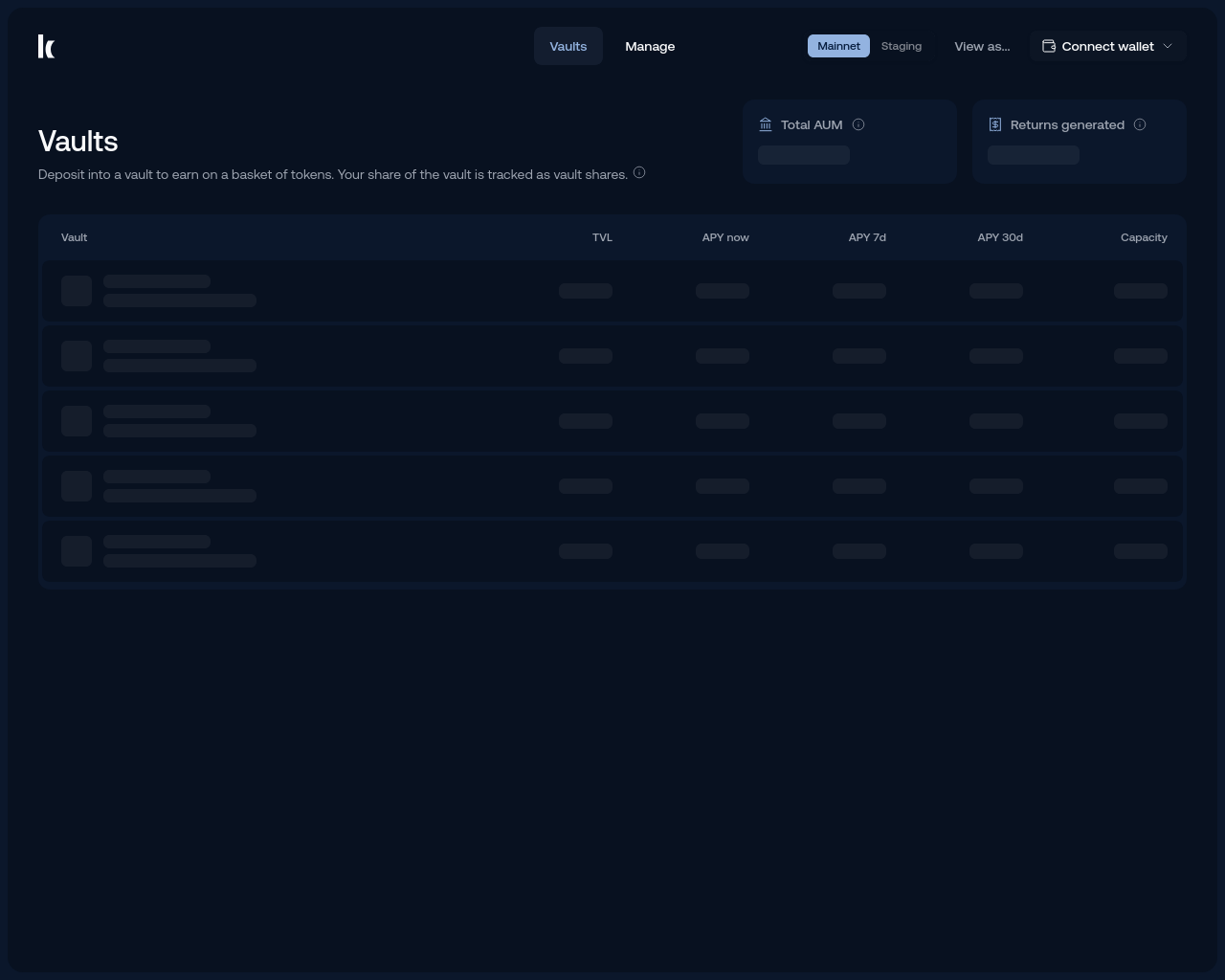 Screenshot of metavaults.kamino.fi