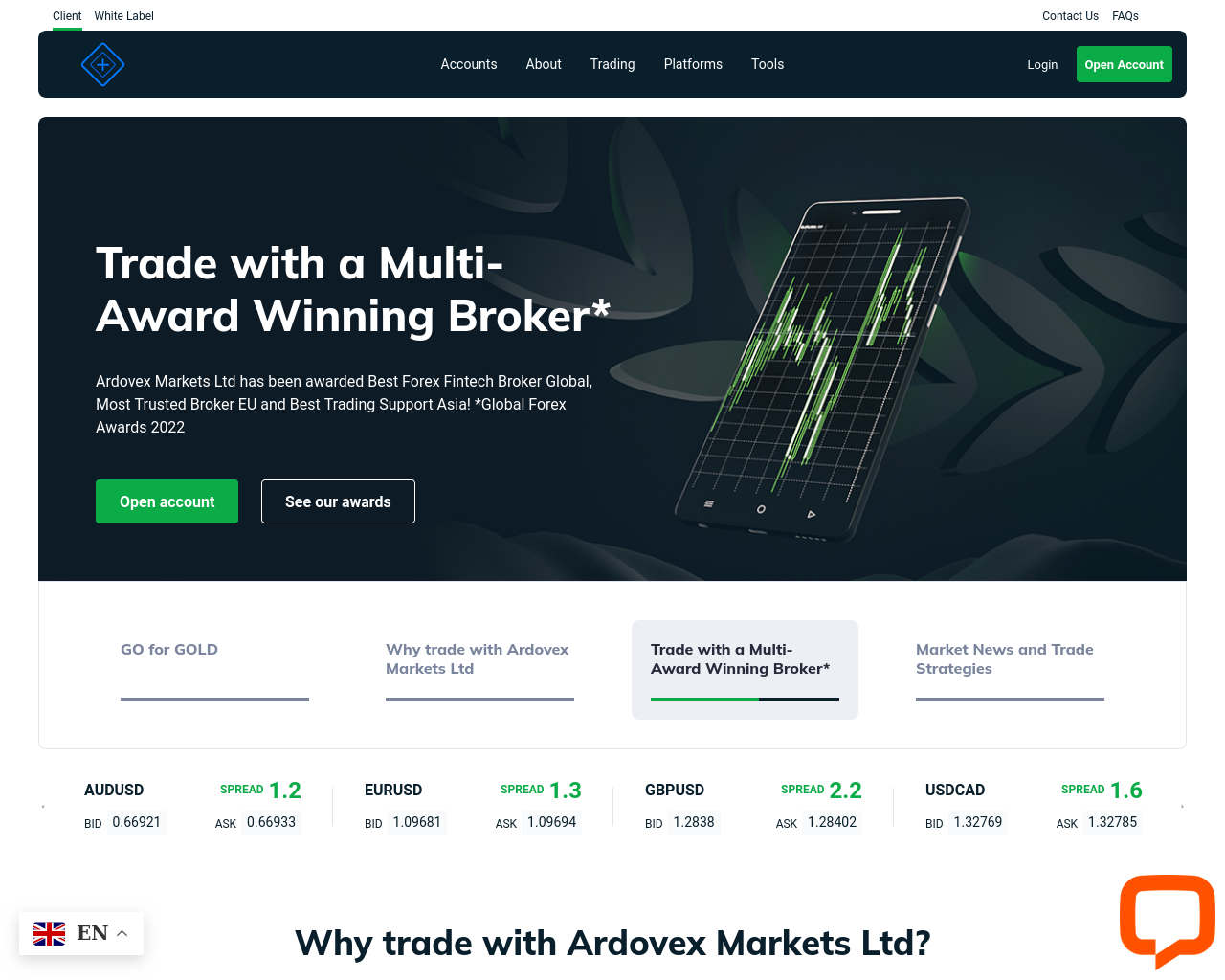 Screenshot of ardoviaxmarkets.com