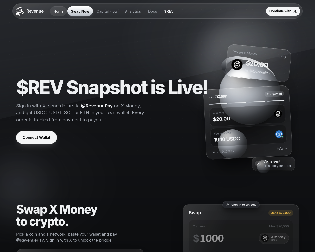 Screenshot von revenuedet.xyz
