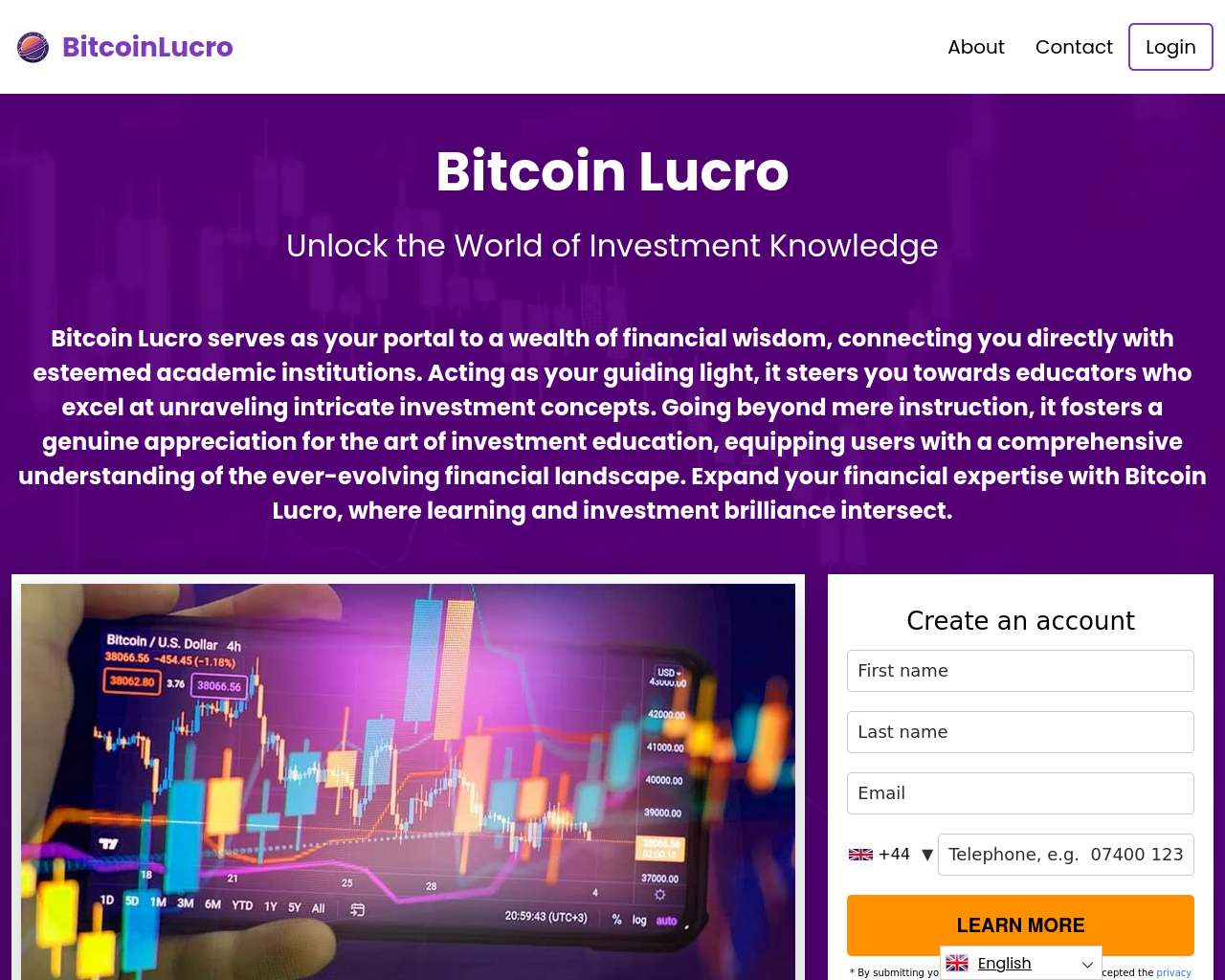 Screenshot von bitcoinlucro.io