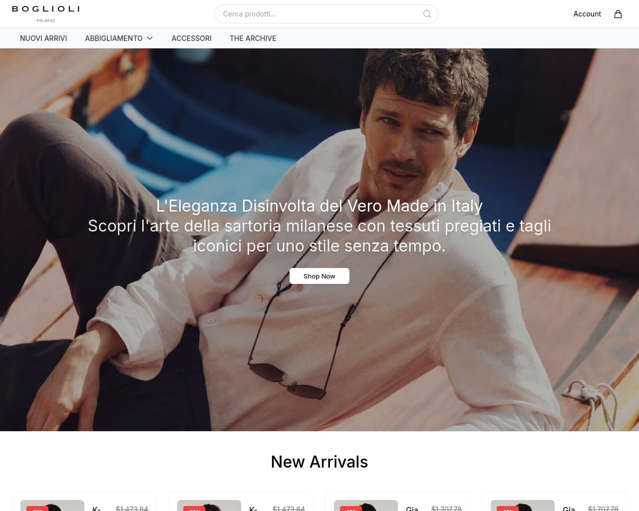Screenshot of bogliolimilanoshop.shop