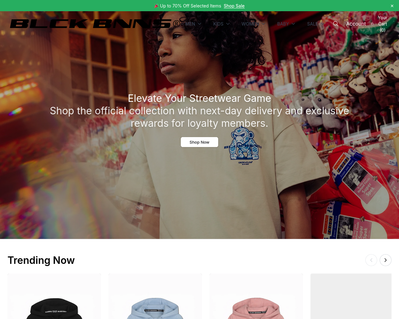 Screenshot of blackbananasstore.shop