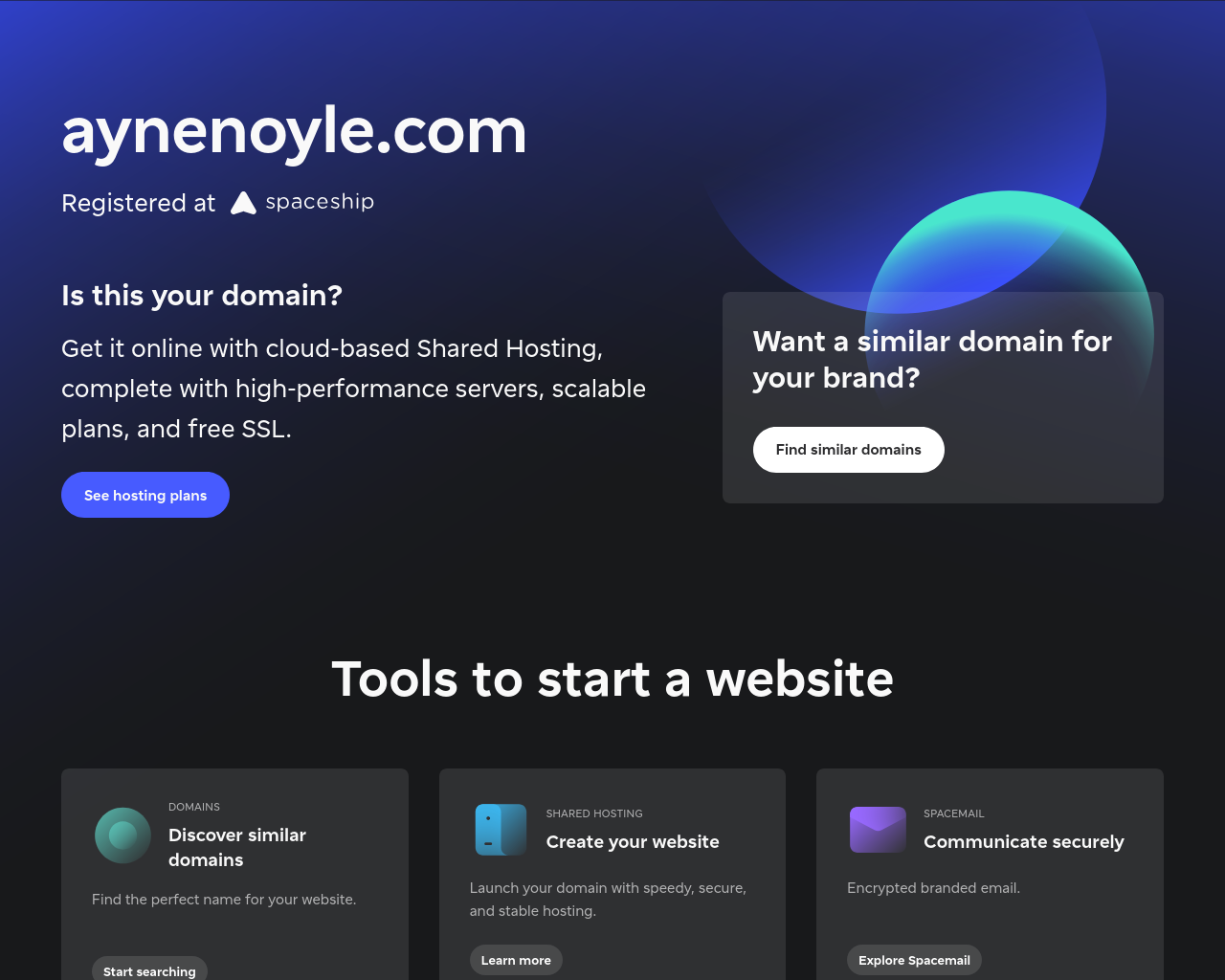 Screenshot of aynenoyle.com