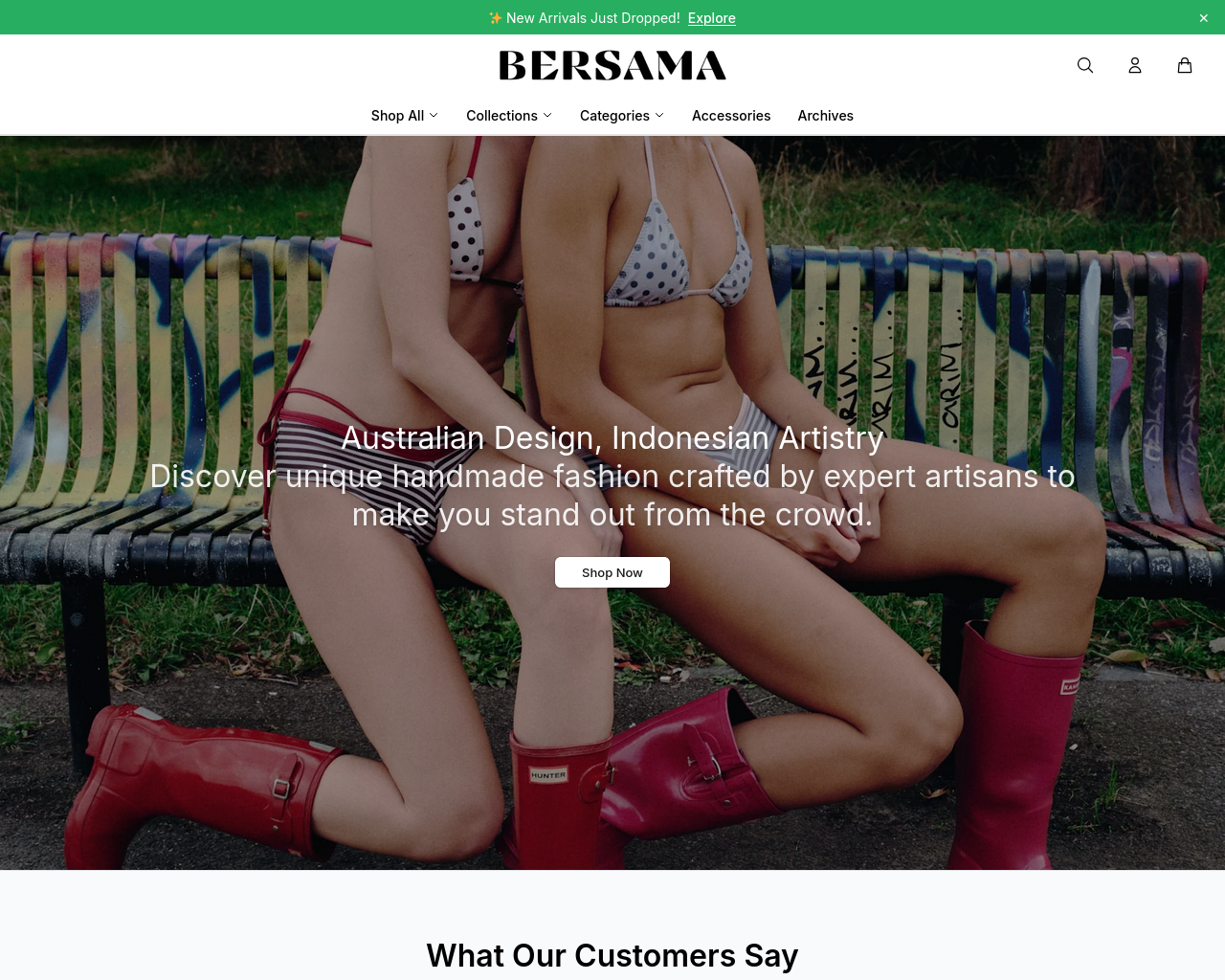 Screenshot of bersamaofficial.shop