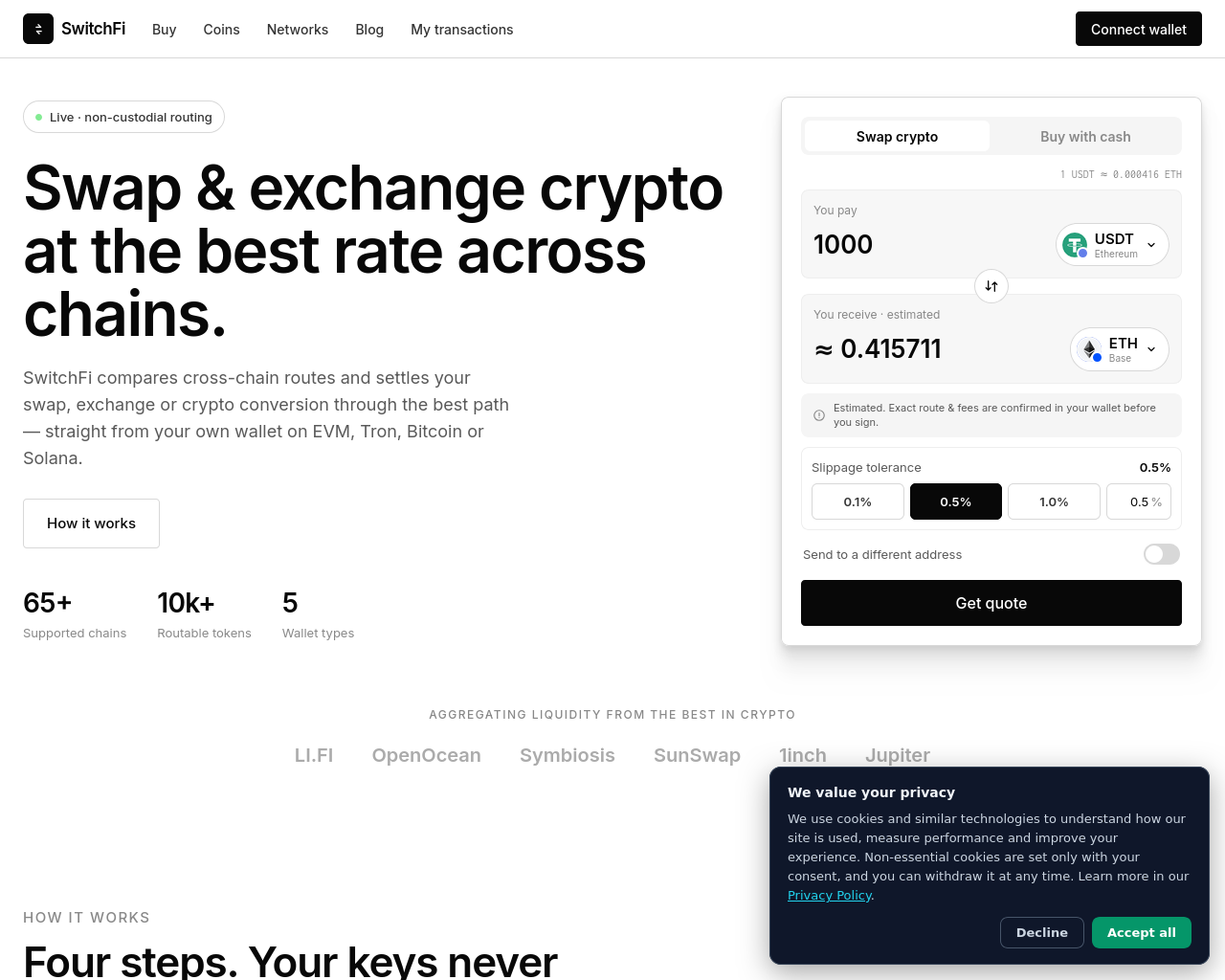 Captura de tela de switchfi.app