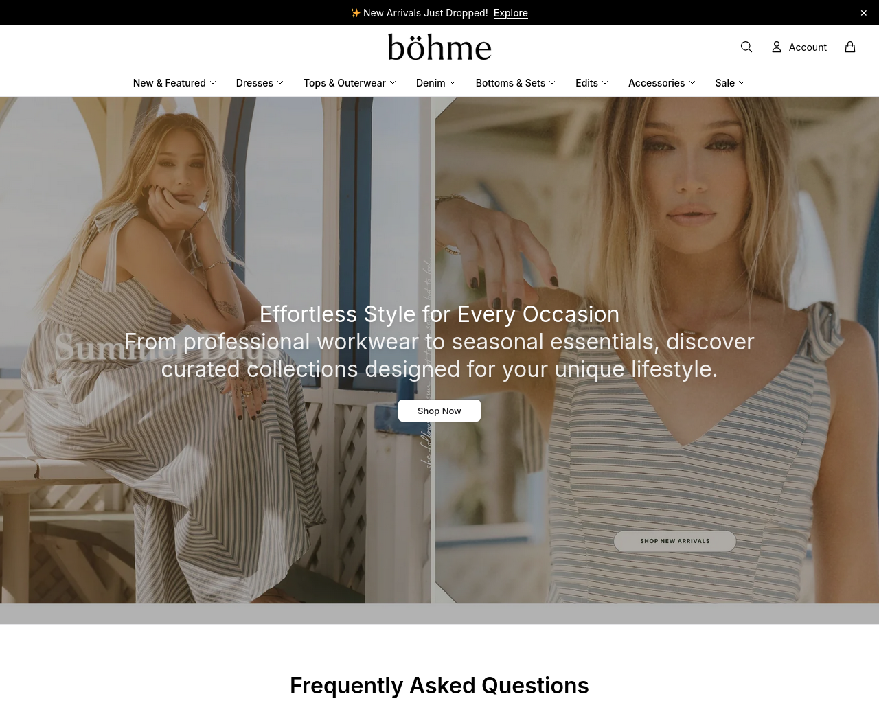 Screenshot of bohmeapparel.shop