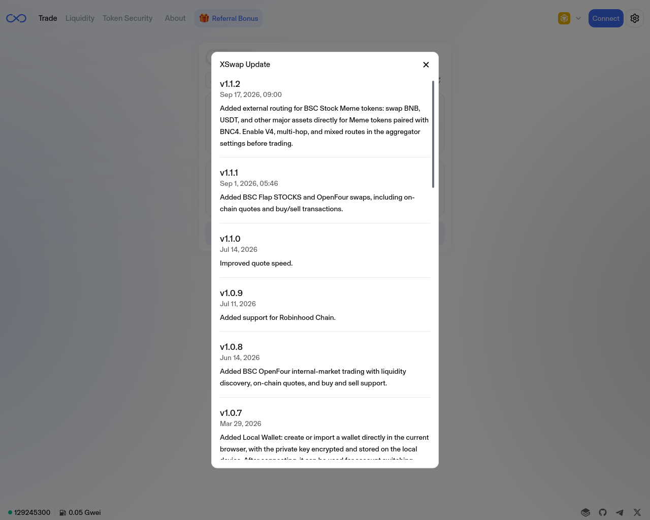 Screenshot von xswap.click