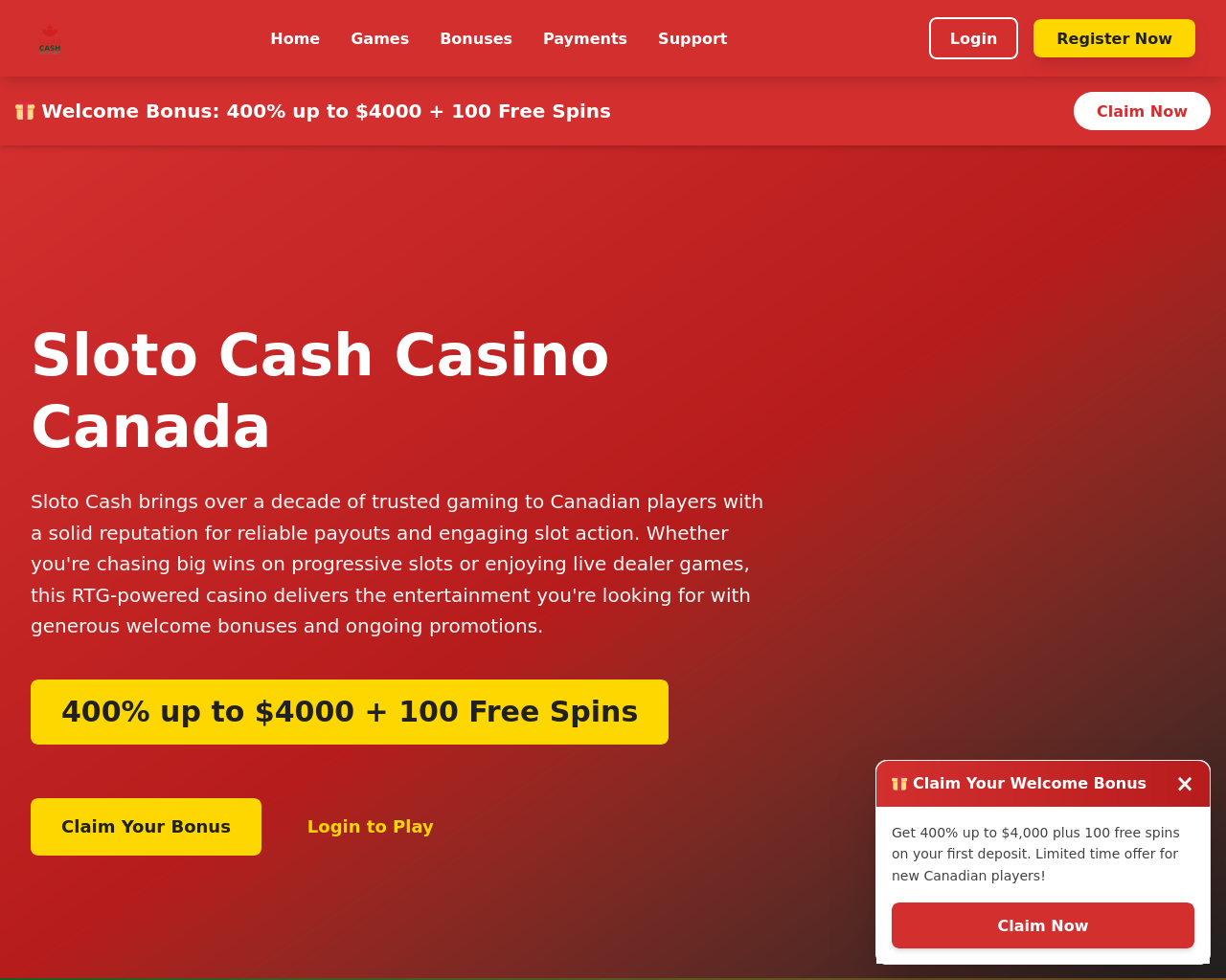 Screenshot of sloto-cash.ca