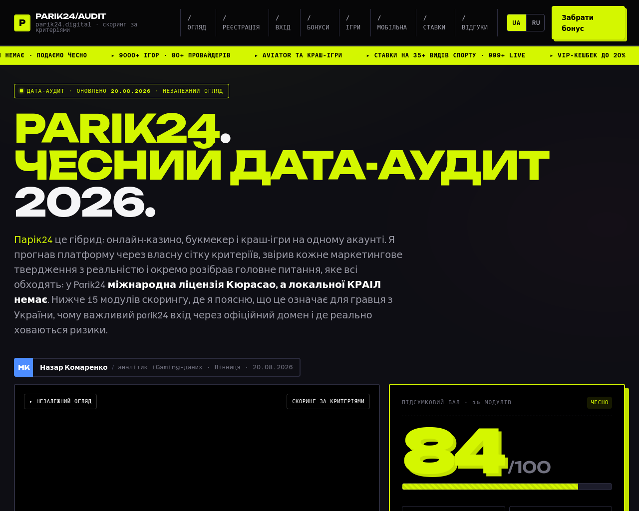 Screenshot von parik24.digital
