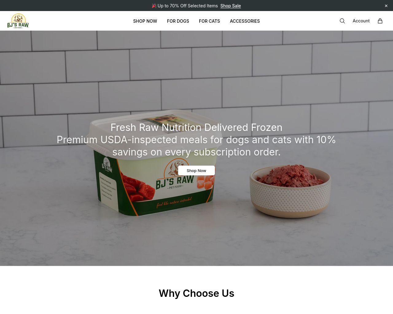 Screenshot von bjsrawpetfoodco.shop