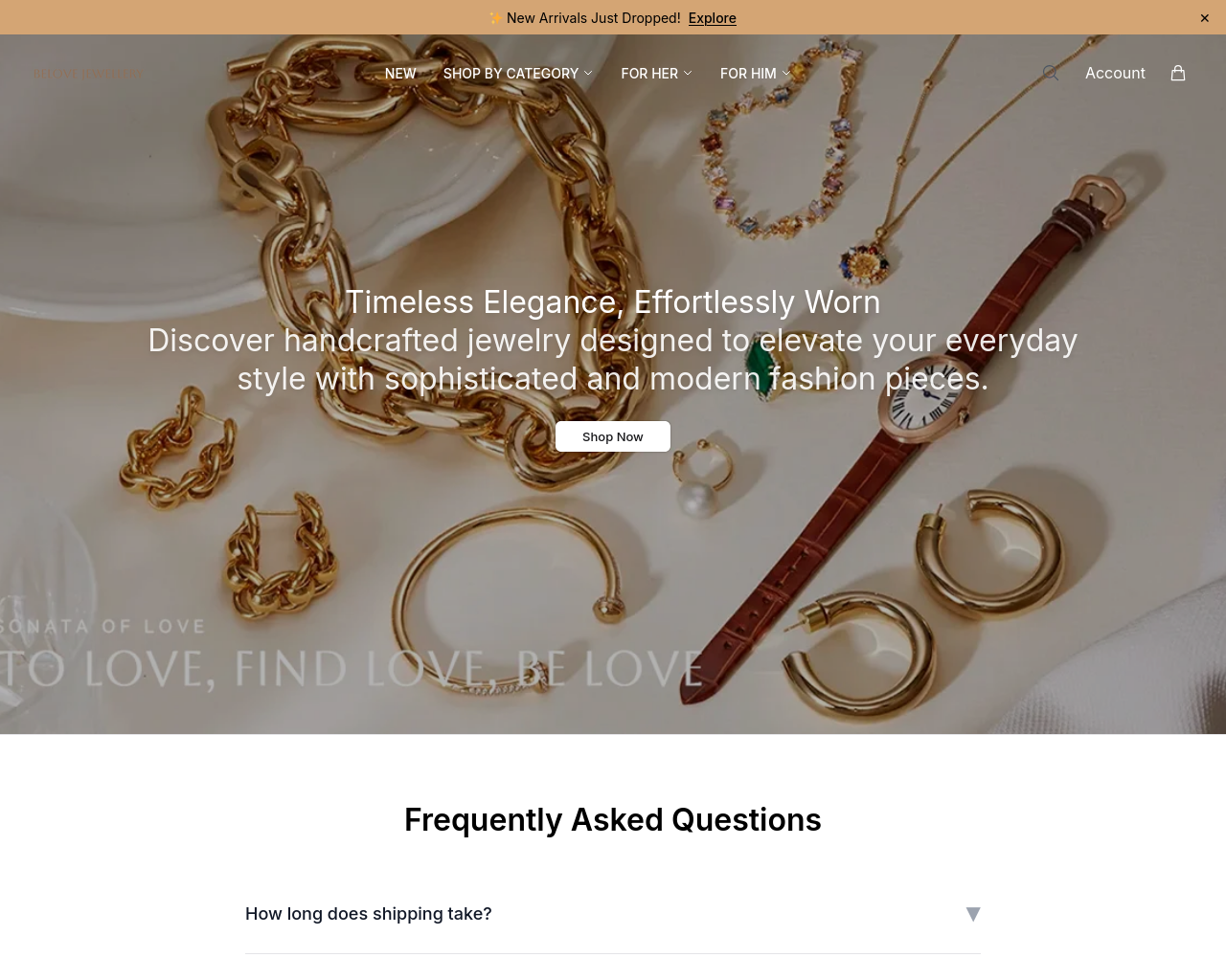 Tangkapan layar belovejewelonline.shop