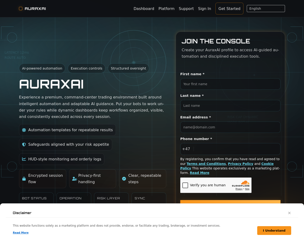 Screenshot of auraxai-app.pro