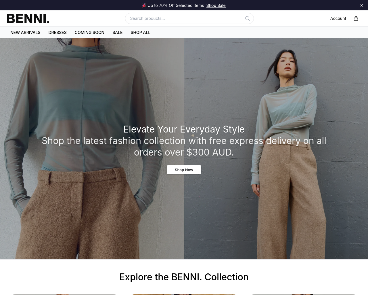 Screenshot of bennitrends.shop