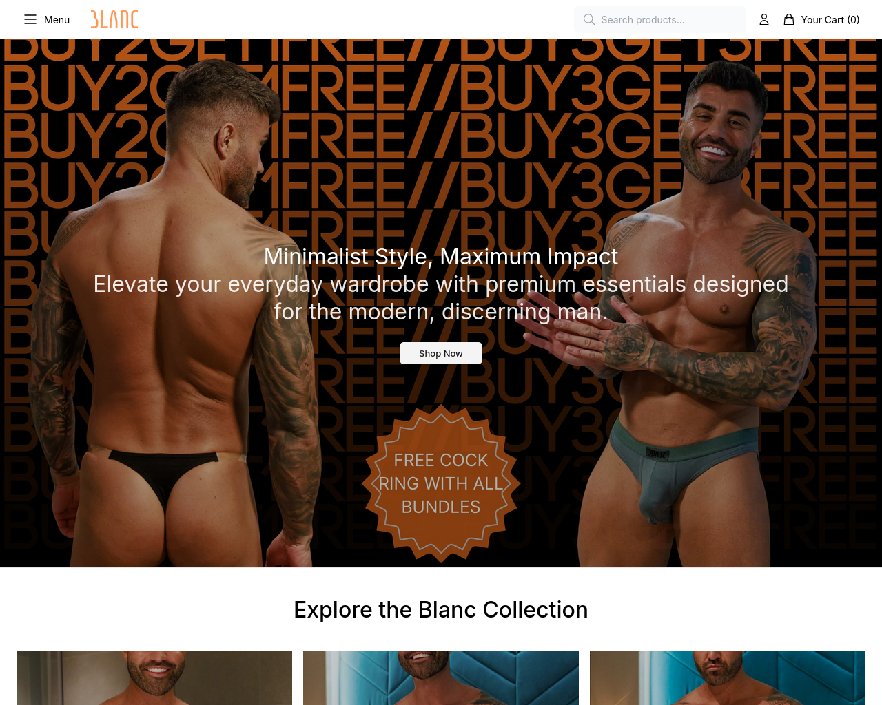 Screenshot of blancmenswearcollection.shop