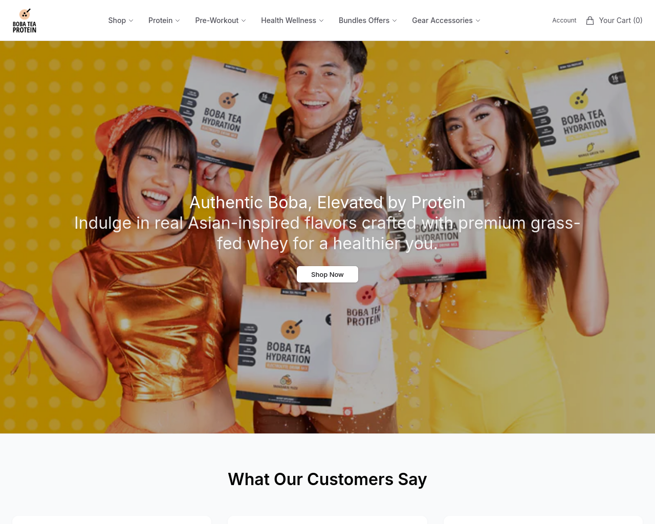 Screenshot of bobateaproteinhq.shop