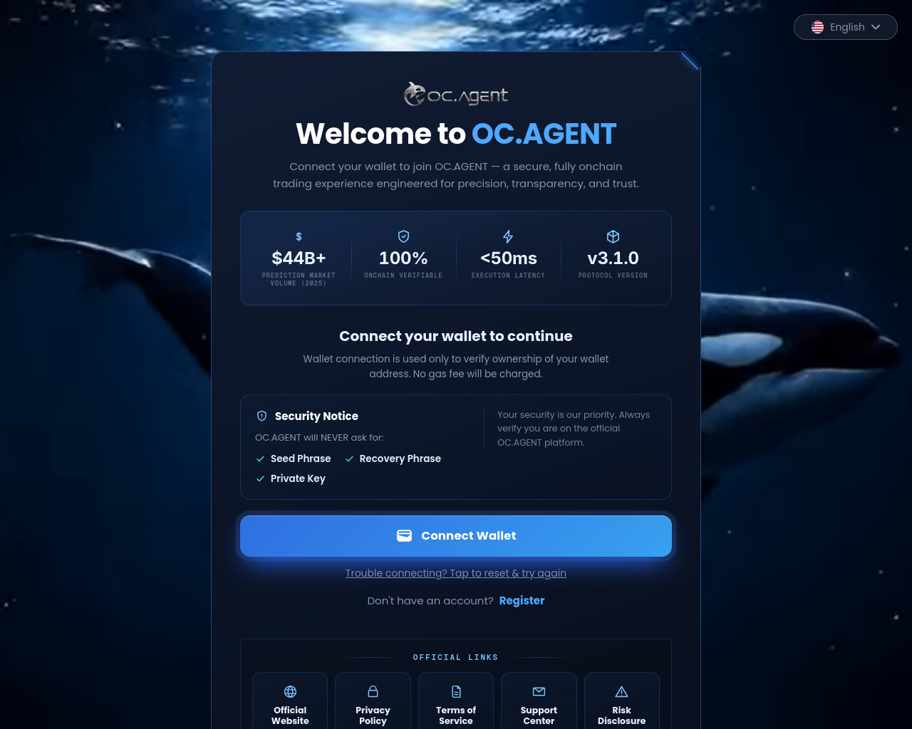 Снимок экрана dapp.ocaccess.lol