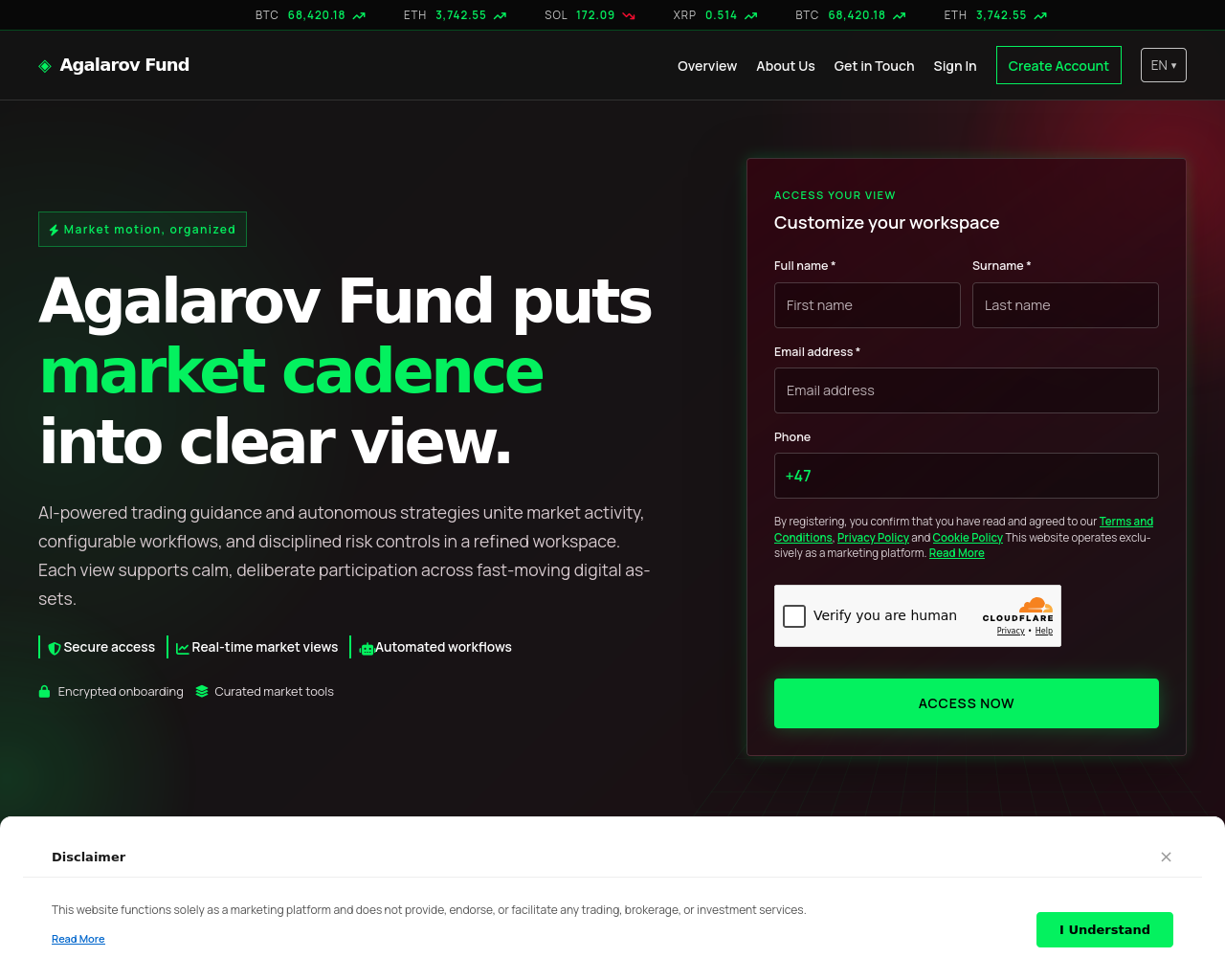 Screenshot of agalarovfund.digital
