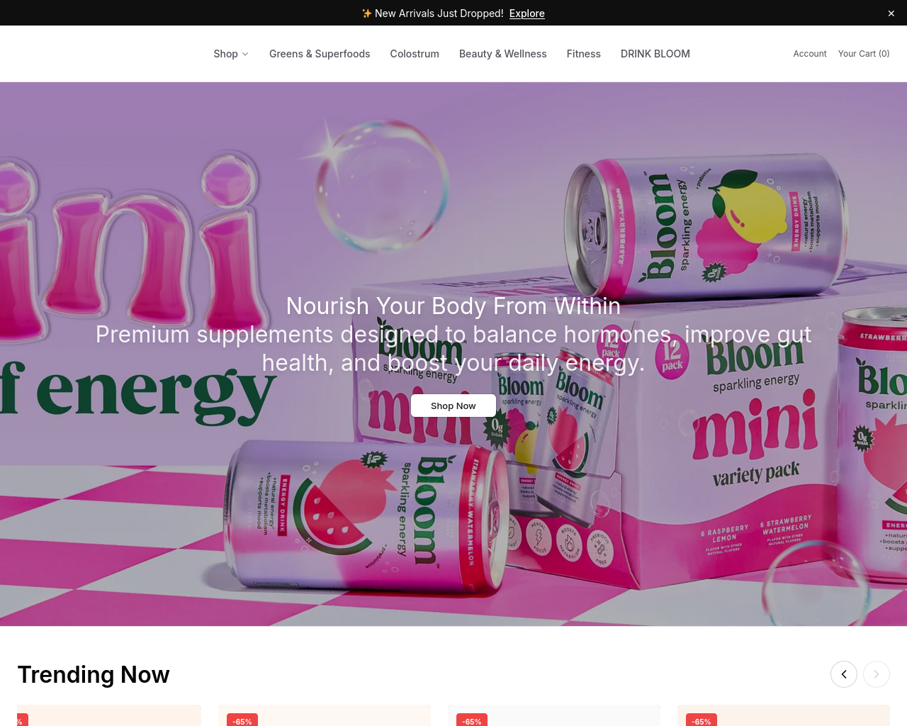 Screenshot of bloomnutritionhq.shop