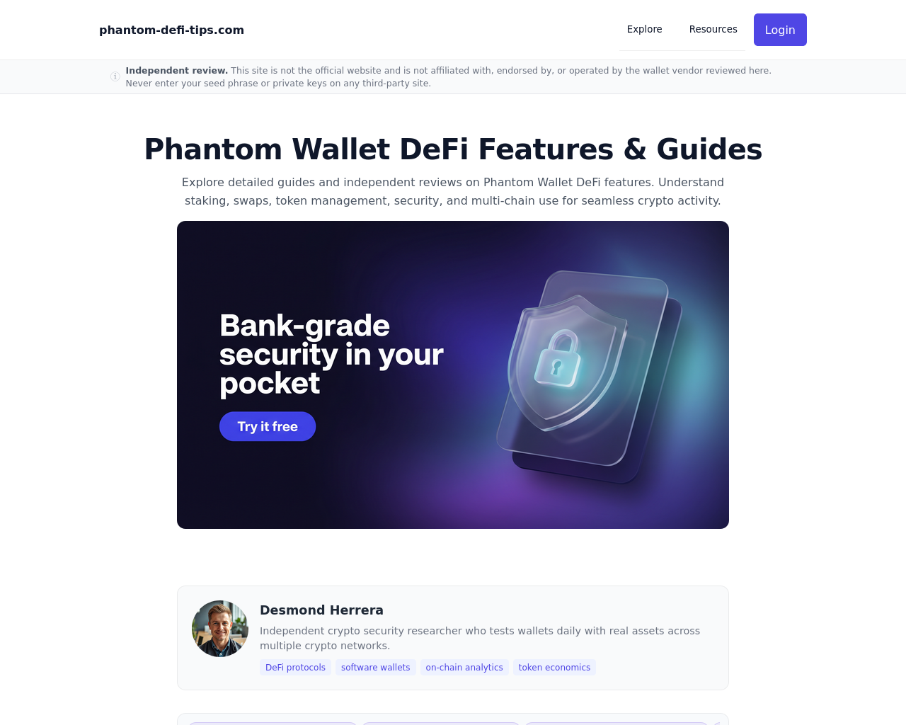 Captura de tela de phantom-defi-tips.com