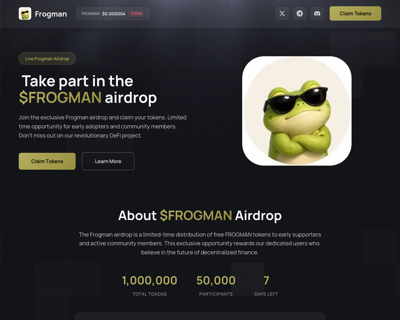 Снимок экрана frogman.top