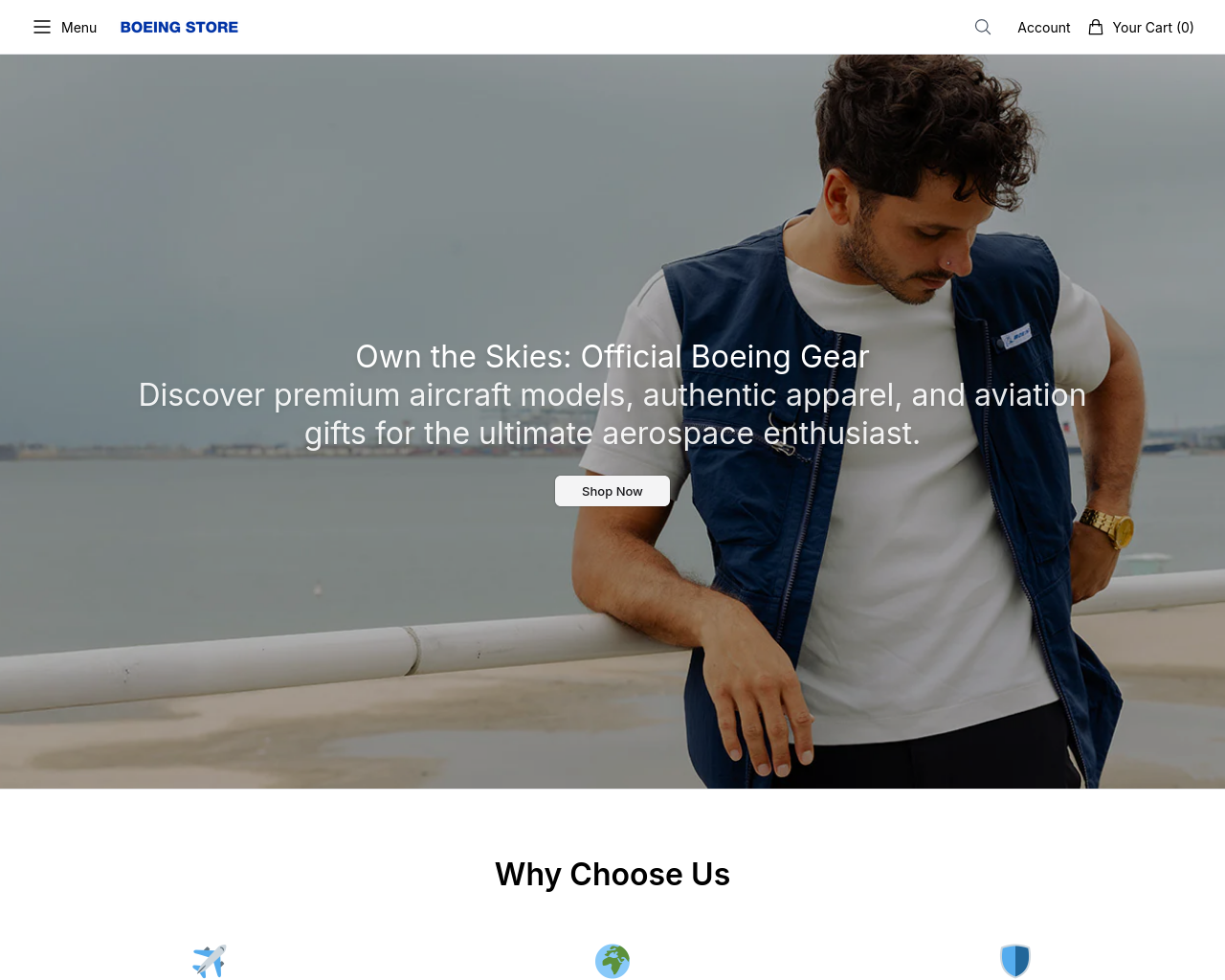 Screenshot of boeingstoremerch.shop
