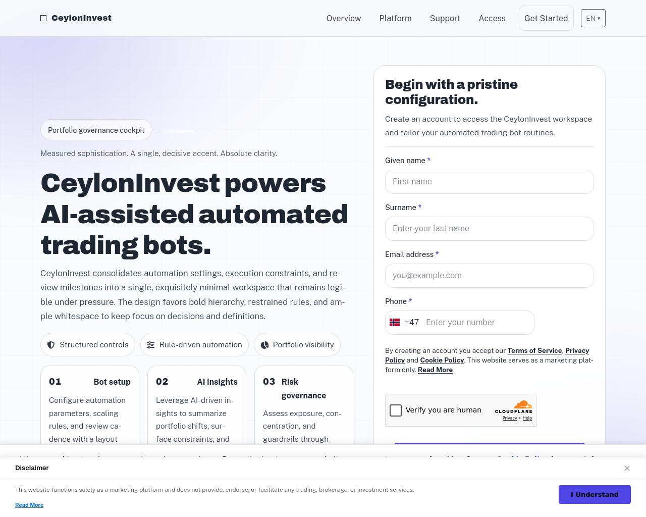 Screenshot von ceyloninvest-system.com