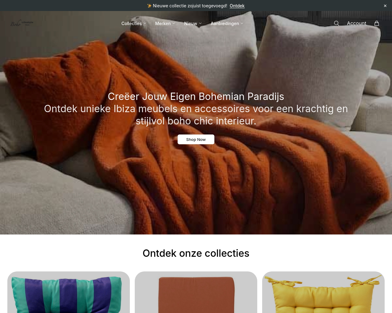 Screenshot of boholifestylestoreonline.shop