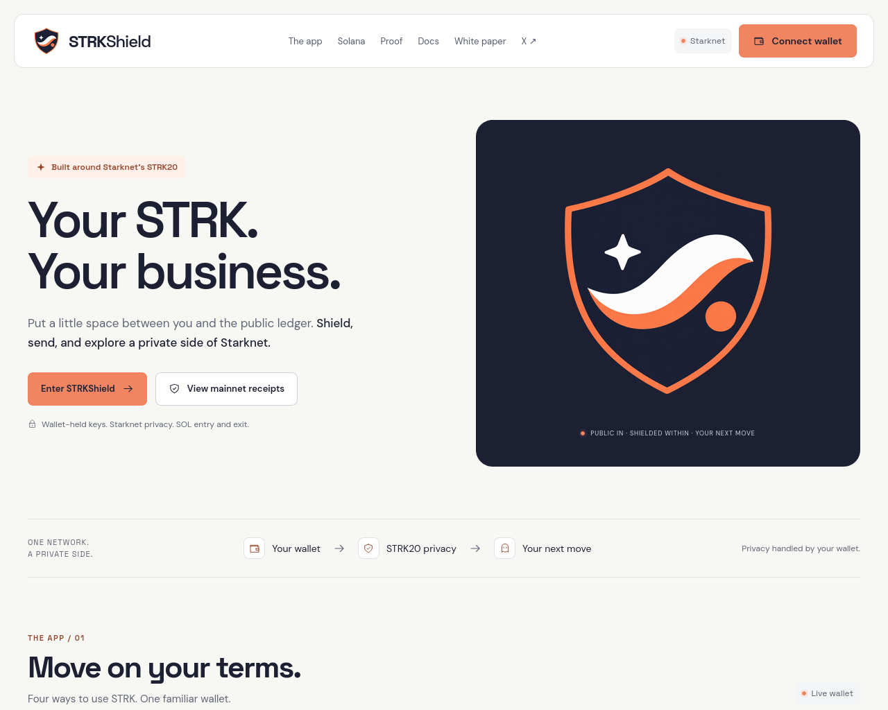 Screenshot of strkshield.xyz