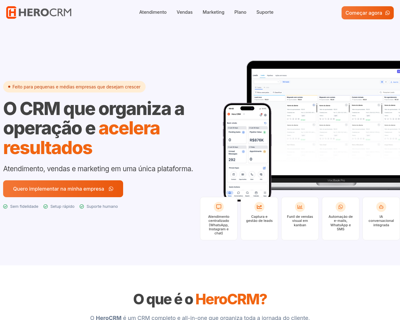 Снимок экрана herocrm.com.br
