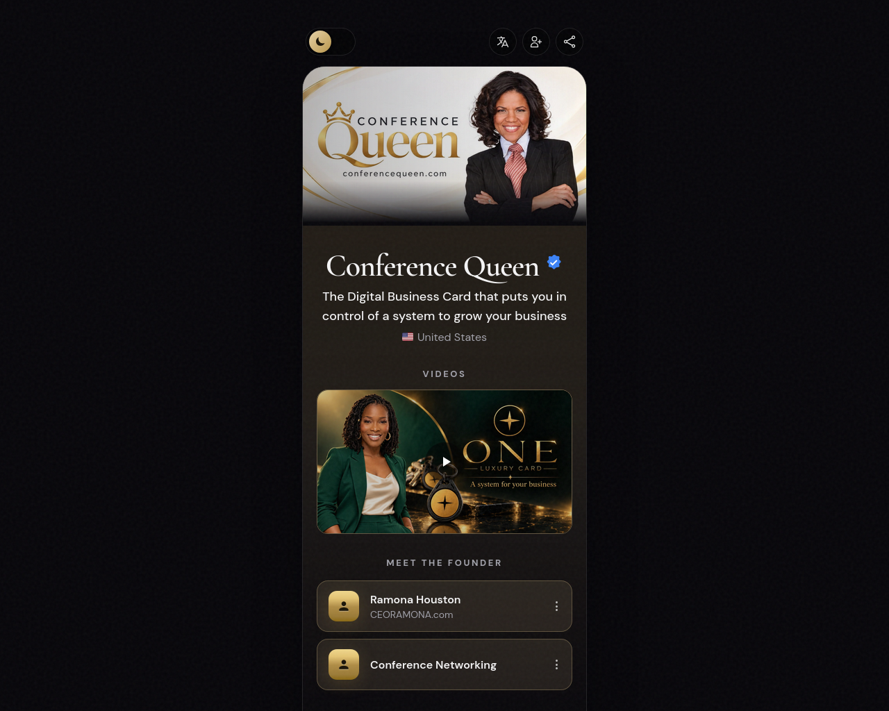 Screenshot di conferencequeen.com
