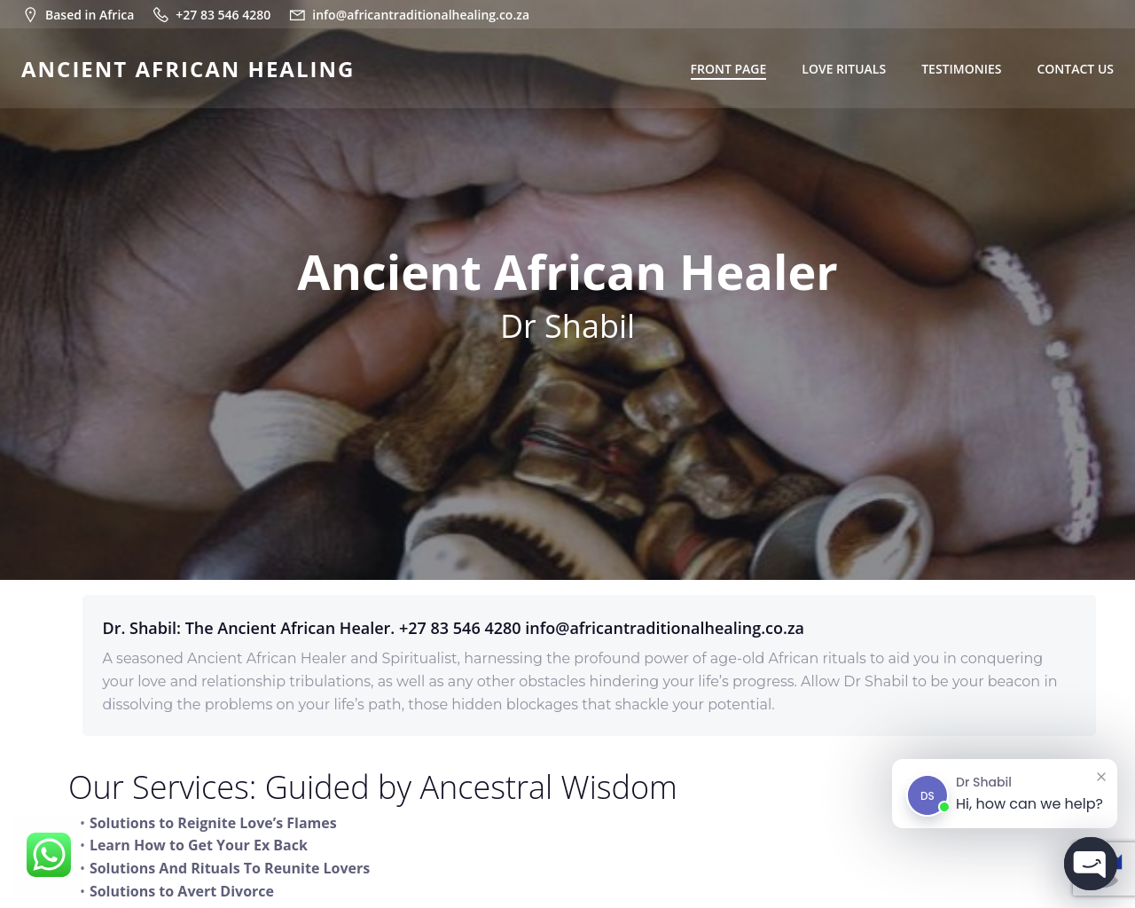 africantraditionalhealing.co.za 的截图