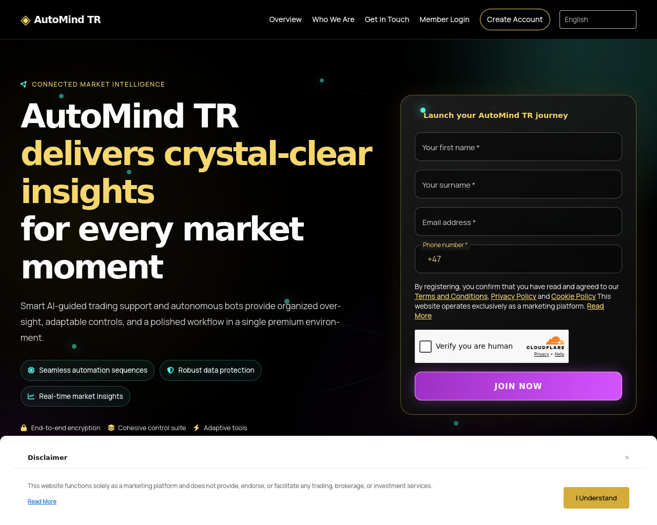 Screenshot of automindtr.digital