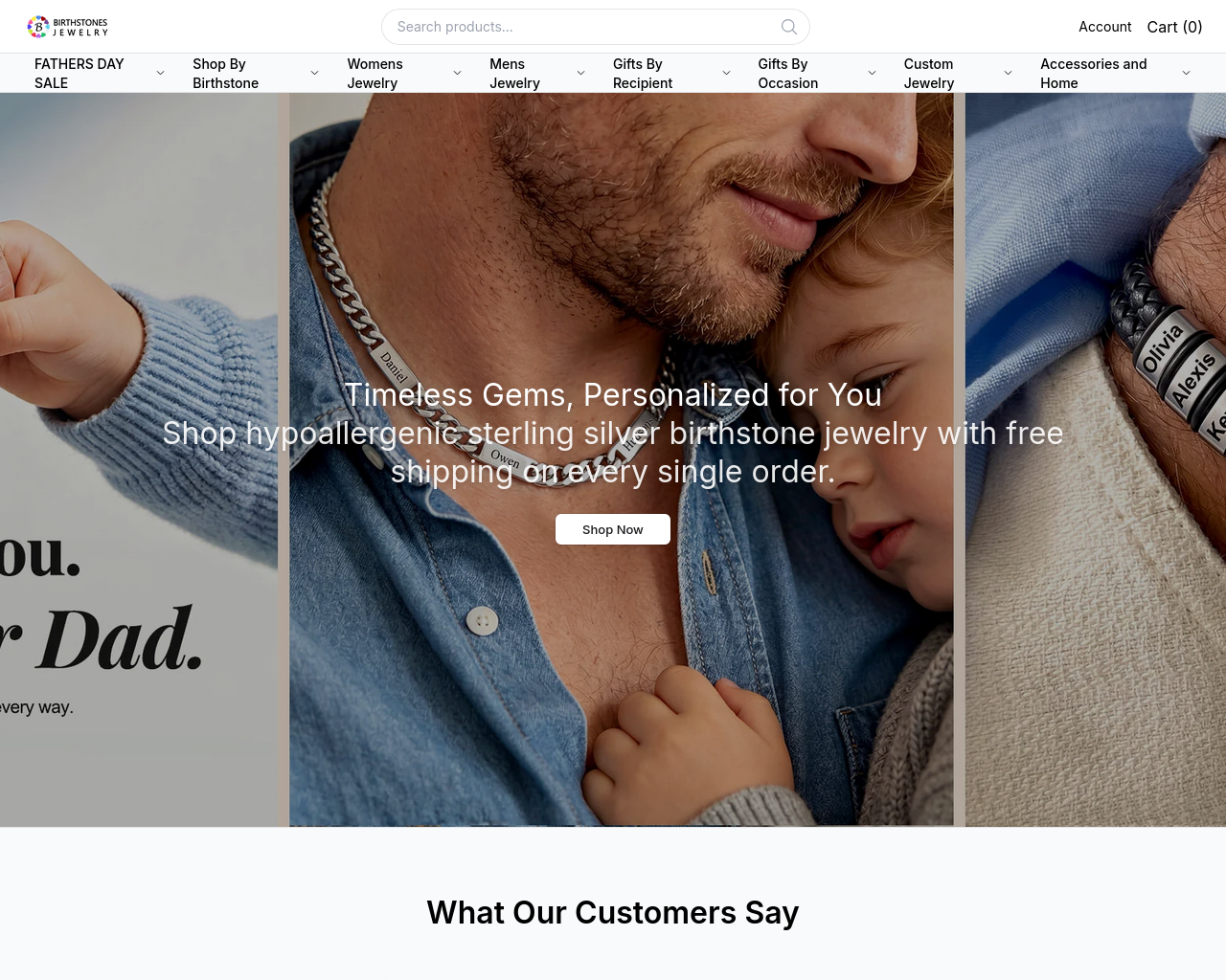 Screenshot of birthstonesjewelryco.shop
