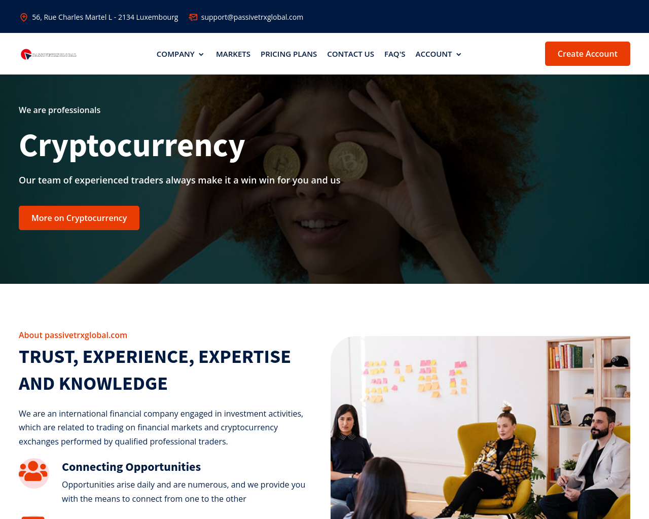 Screenshot of passivetrxglobal.com