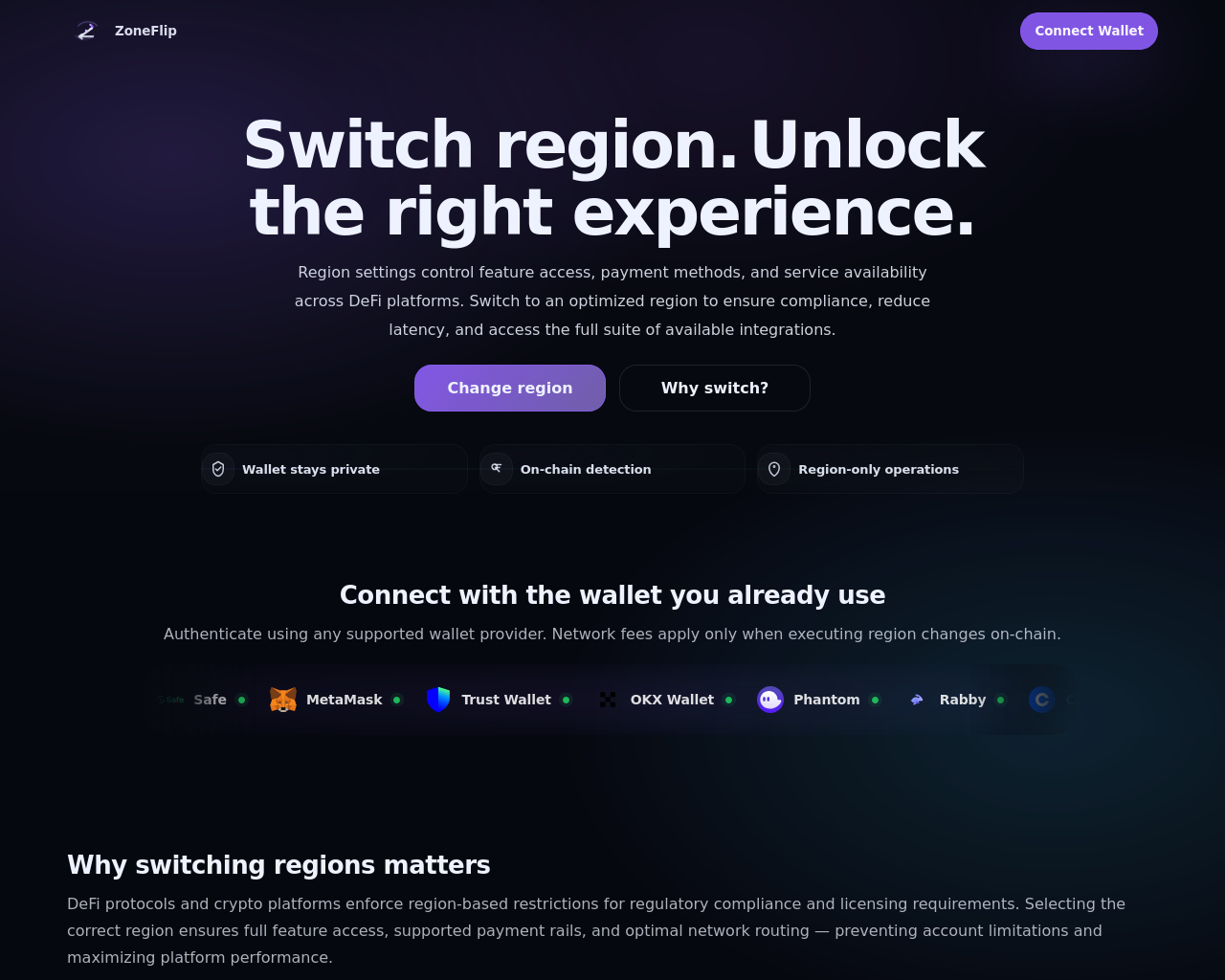 Screenshot of zoneflip.info