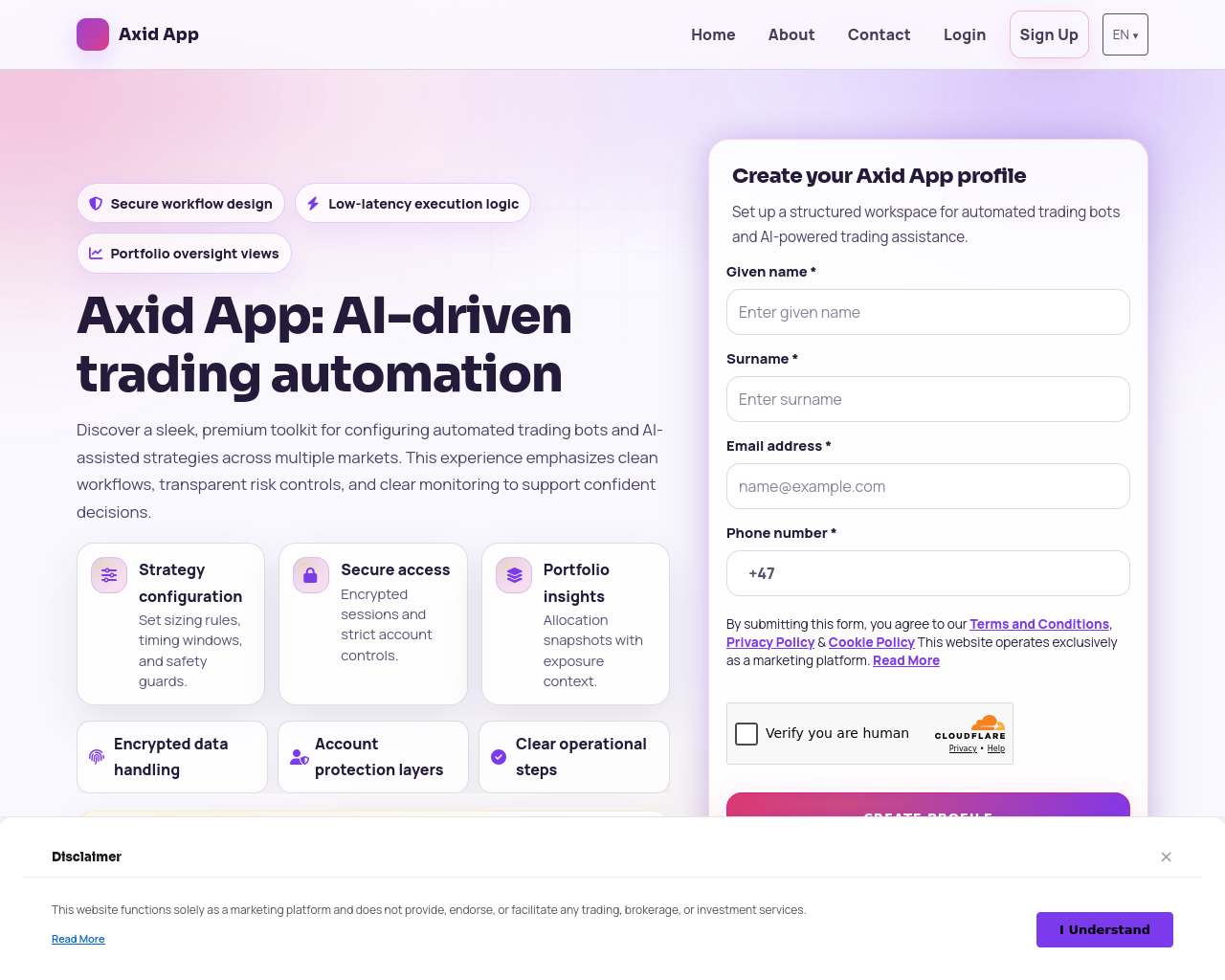 Screenshot of axidapp.digital