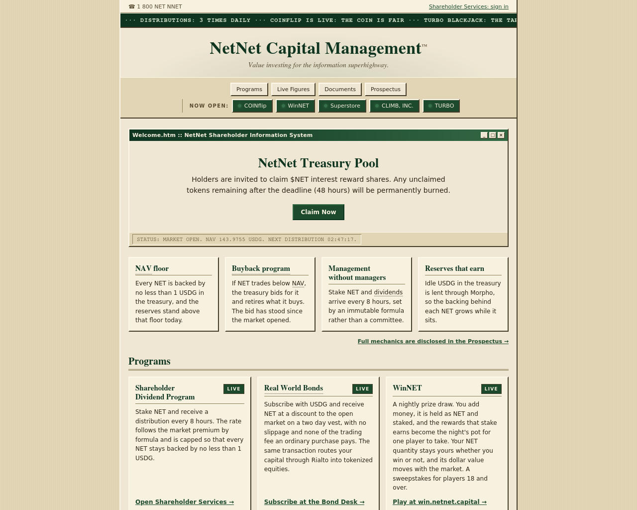 Screenshot of treasury-netnet.space