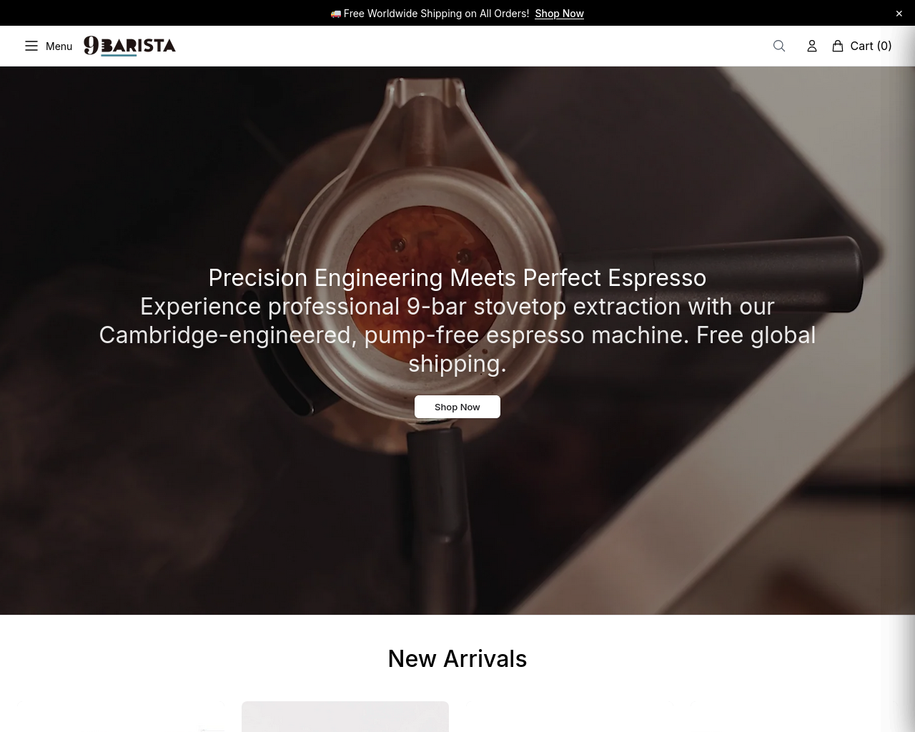 Screenshot von baristaluxe.shop