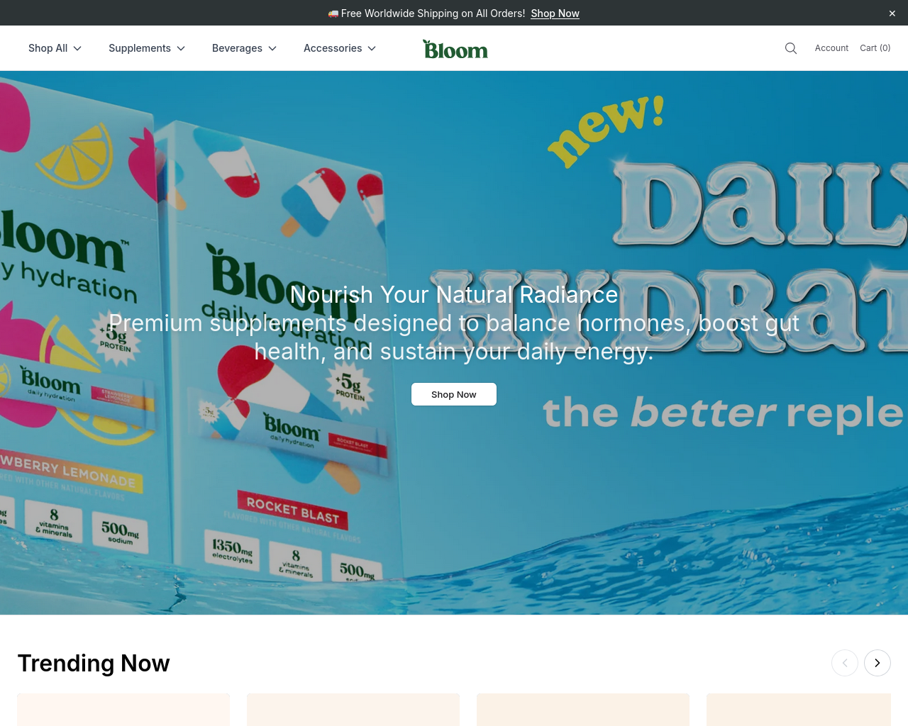 Screenshot of blmnutri.shop