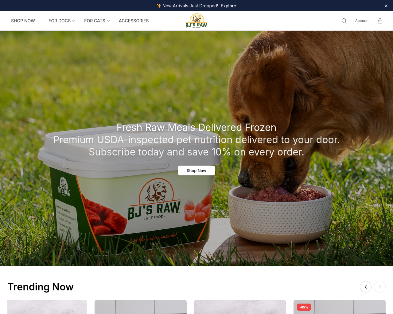 Снимок экрана bjsrawpetfooddirect.shop