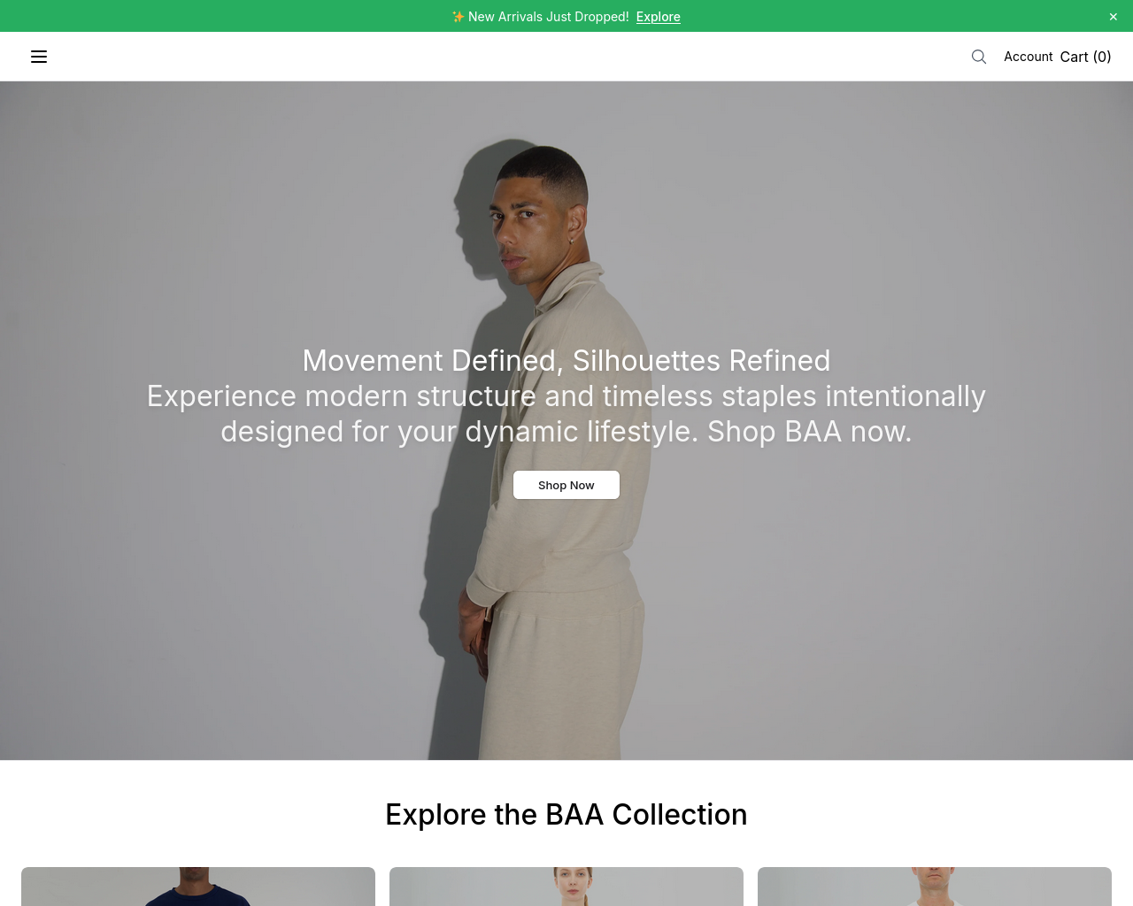 Tangkapan layar baacollection.shop