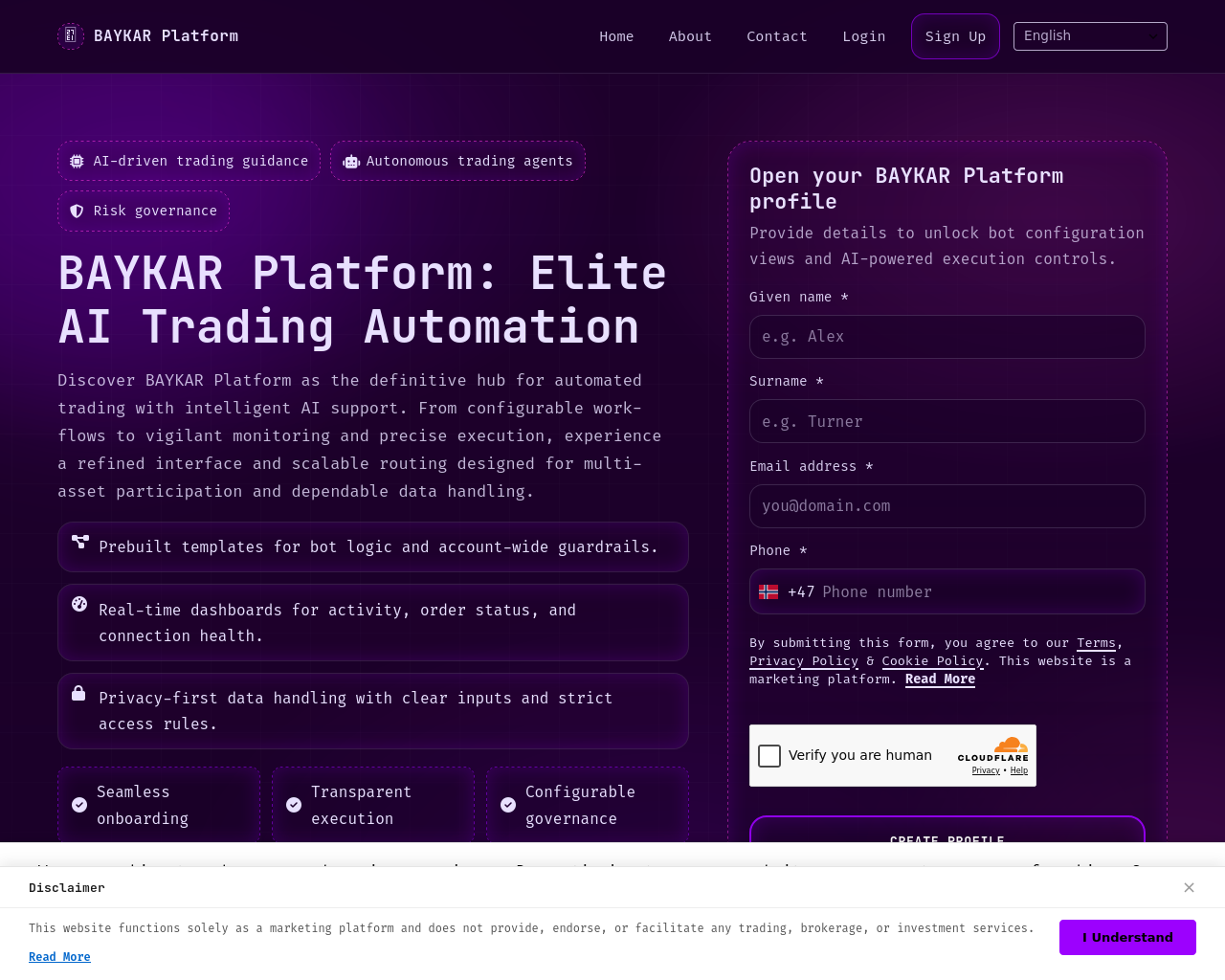 Screenshot di baykar-platform.pro