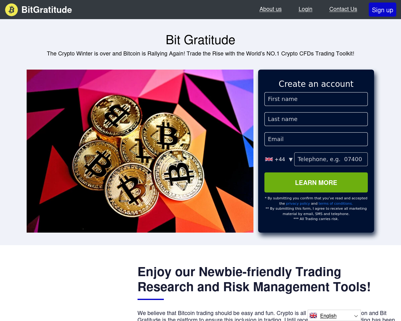 Screenshot von bitgratitude.app