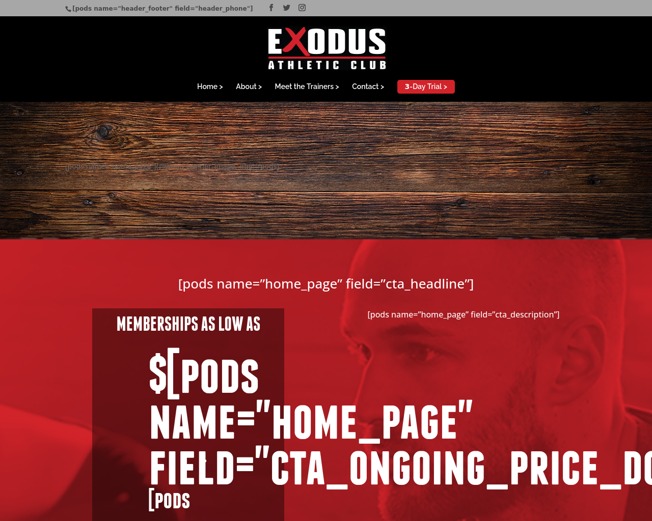 Screenshot von exodusathleticclub.com