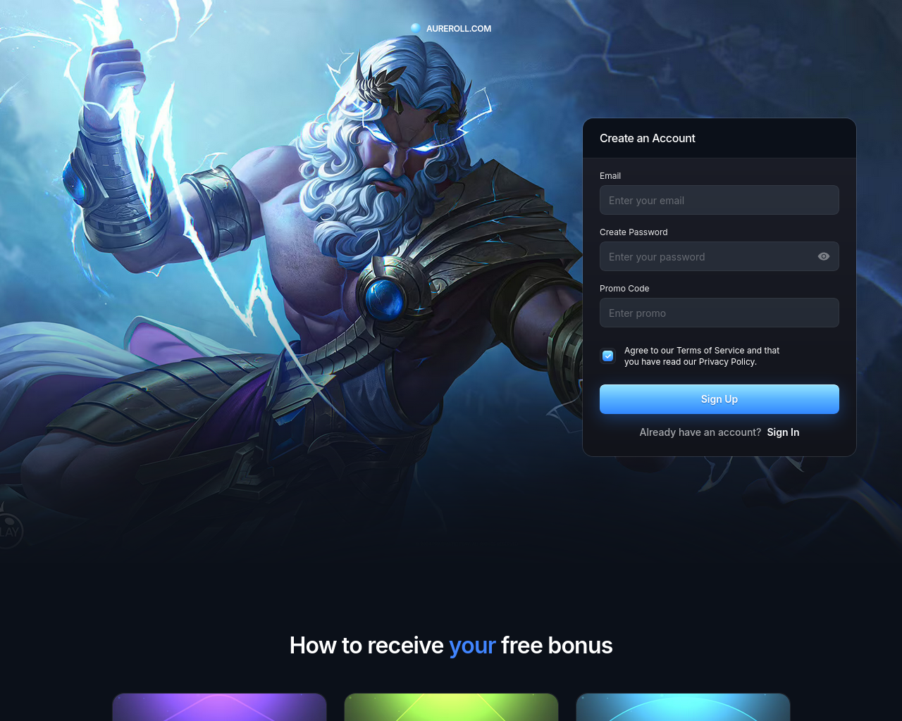 Captura de tela de aureroll.com