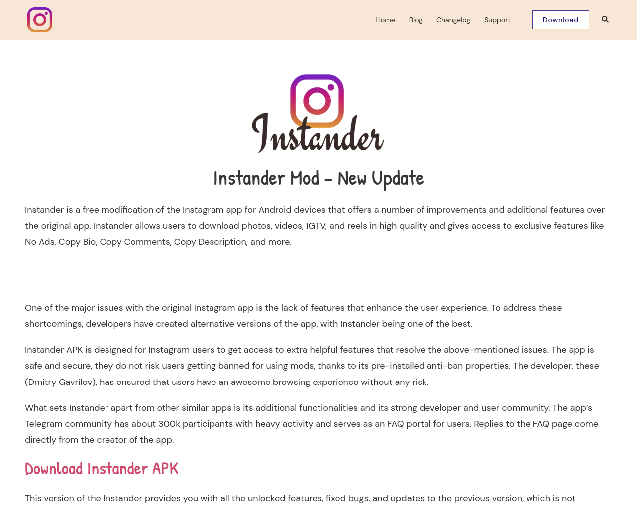 Screenshot von instander.vip