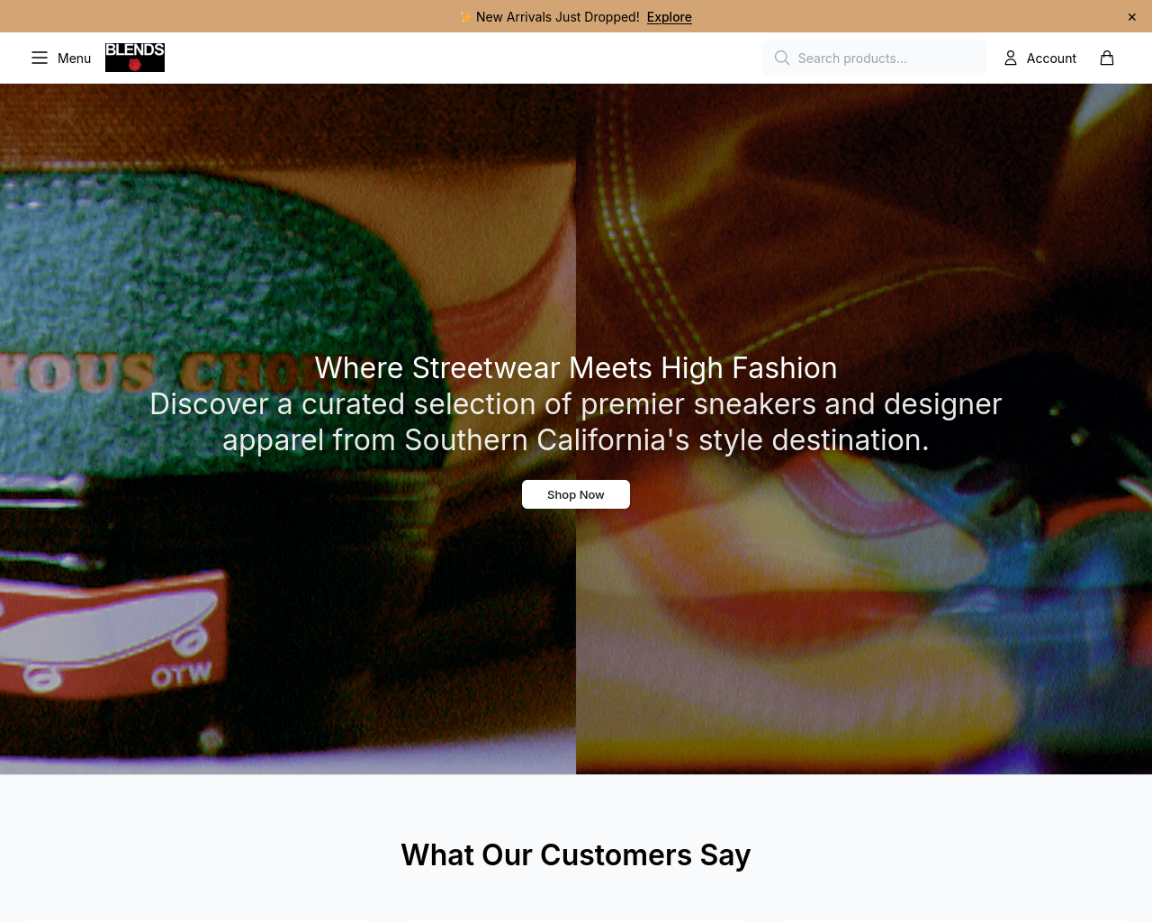 Снимок экрана blendsclothing.shop
